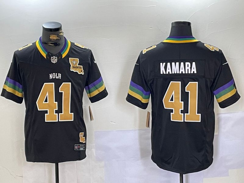 Men New Orleans Saints #41 Kamara Black Three generations 2024 Nike Vapor Limited NFL Jersey style 1->new orleans saints->NFL Jersey